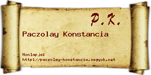 Paczolay Konstancia névjegykártya